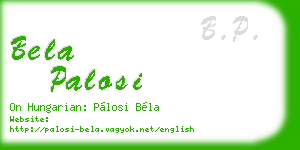 bela palosi business card